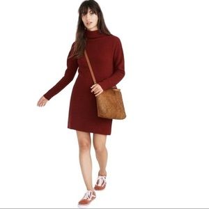 Madewell Skyscraper Sweater-Dress in Crimson